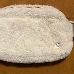 Lululemon Athletica White Furry Crossbody Bag